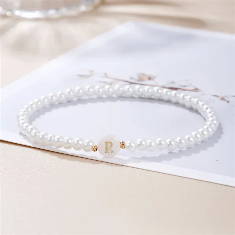 White initial letter bracelet