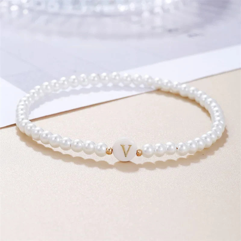 White initial letter bracelet