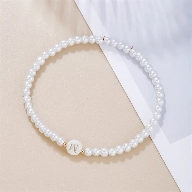 White initial letter bracelet