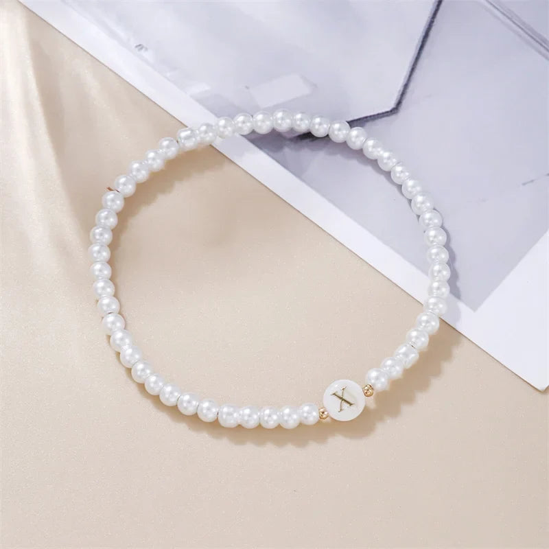 White initial letter bracelet