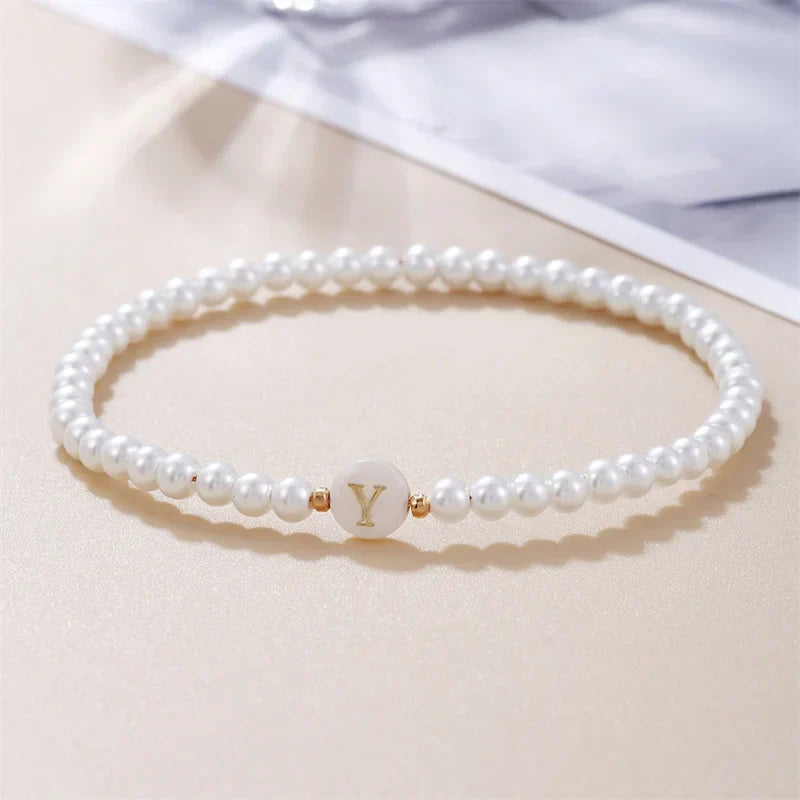White initial letter bracelet