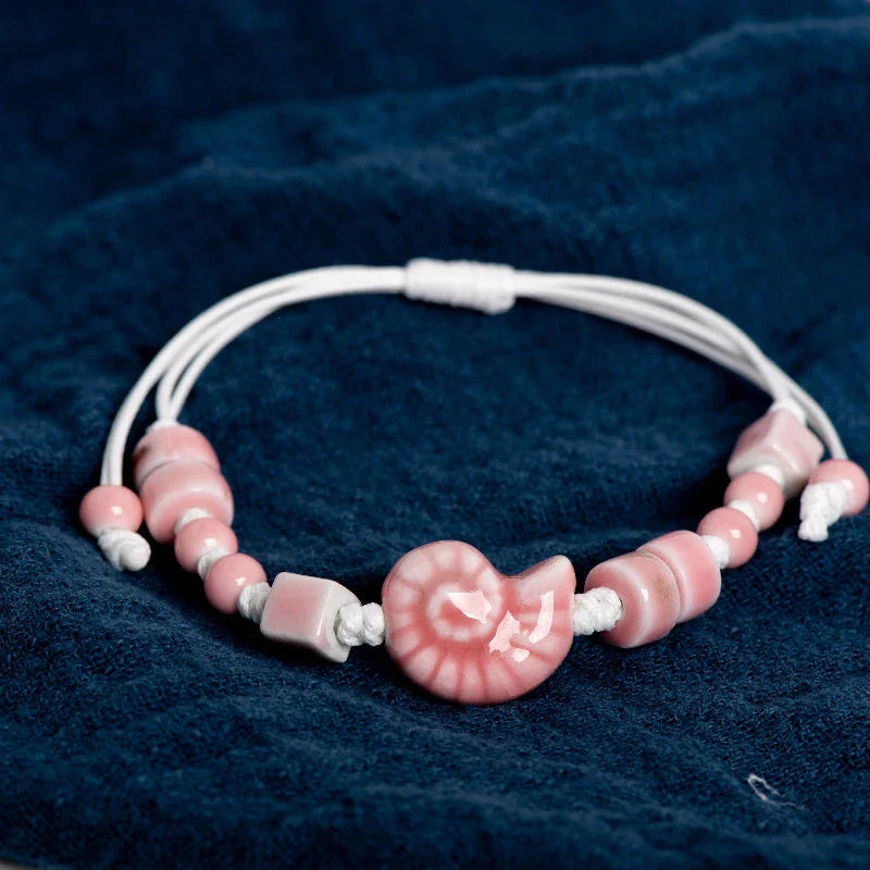 Bohemian Shell Snail Pink Bracelet