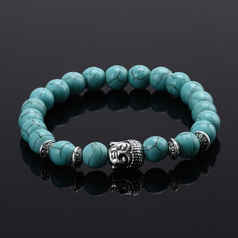 Bracelet Bouddha Tête Argent Porte Bonheur