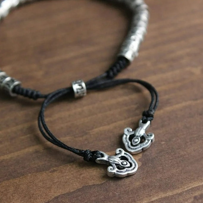 Buddhist Amulet ID Bracelet Engraved