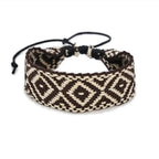 Bracelet Brésilien à Formes Géométriques Fait Main noir