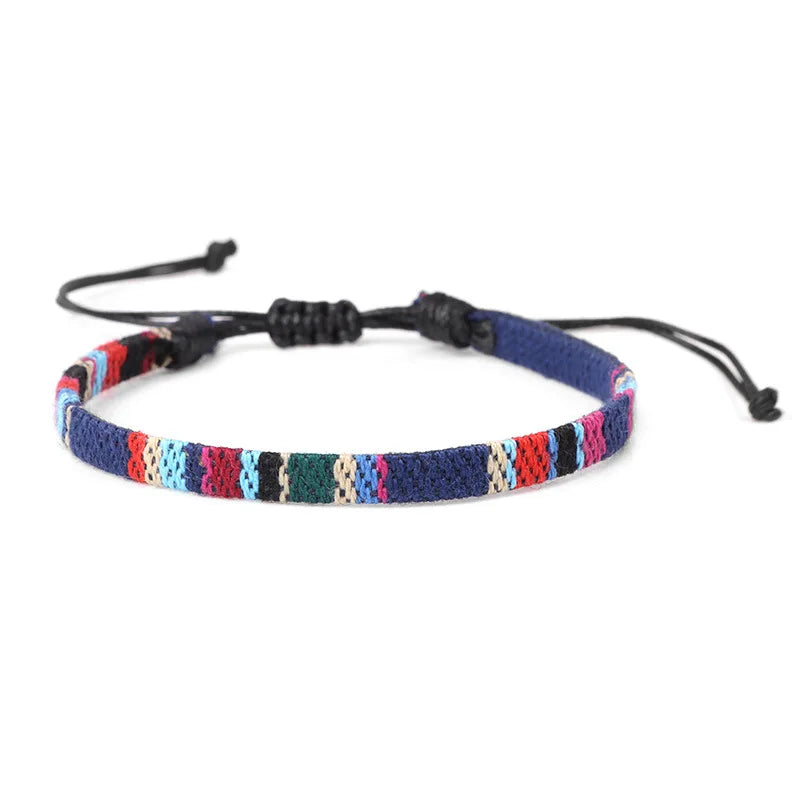 Bracelet Brésilien Amitié Tissé à la Main bleu