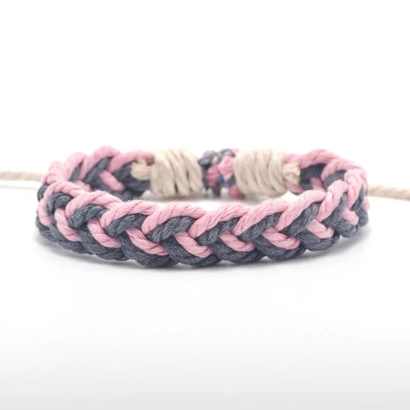 Bracelet Brésilien Artisanal Couleurs Naturelles rose