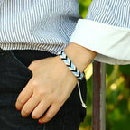 Bracelet Brésilien en Fil de Coton Effet Naturel bleu