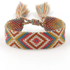 Wide Brazilian bracelet with geometric patterns
