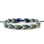 Bracelet Brésilien Minimaliste en Fil de Coton bleu et blanc