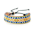 Bracelet Brésilien Mixte Style Vacances jaune et bleu