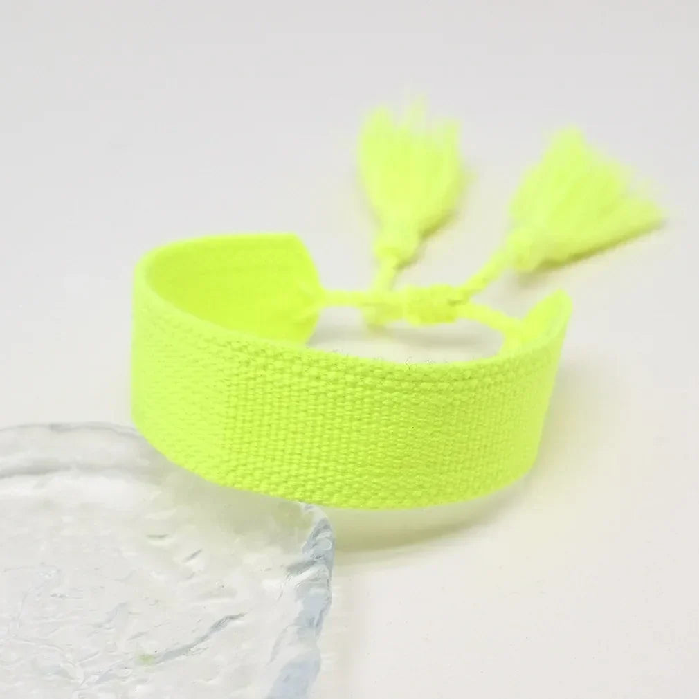 Bracelet Brésilien Pastel Doux Fait Main jaune