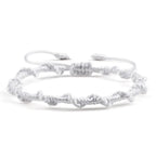 Bracelet Brésilien Tressé Artisanal blanc