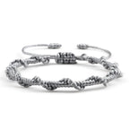 Bracelet Brésilien Tressé Artisanal gris