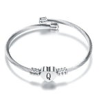 Bracelet coeur avec initiale argent q