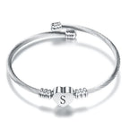 Bracelet coeur avec initiale argent s