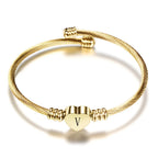Bracelet coeur avec initiale or v