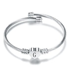 Bracelet coeur avec initiale argent g