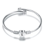 Bracelet coeur avec initiale argent k