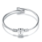 Bracelet coeur avec initiale argent t