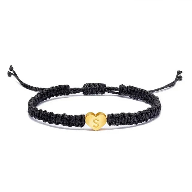 Pulsera Corazón Inicial Oro