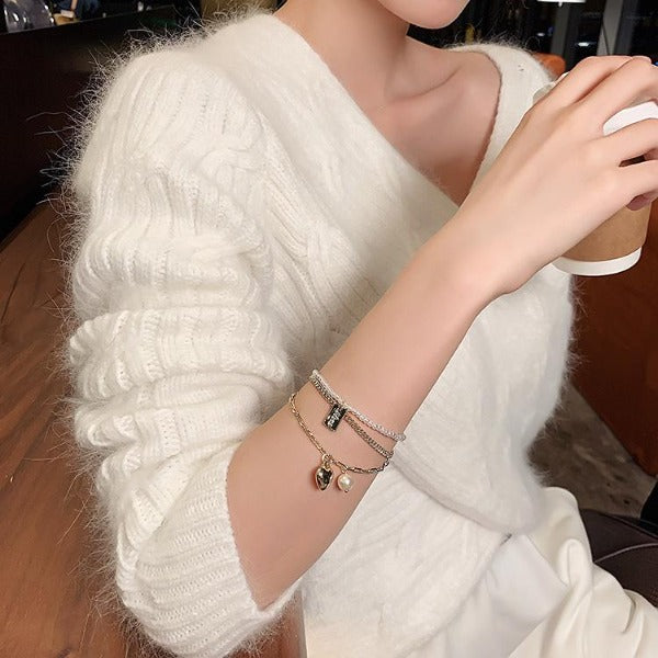 Heart & South Sea Pearls Bracelet