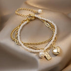 Heart & South Sea Pearls Bracelet