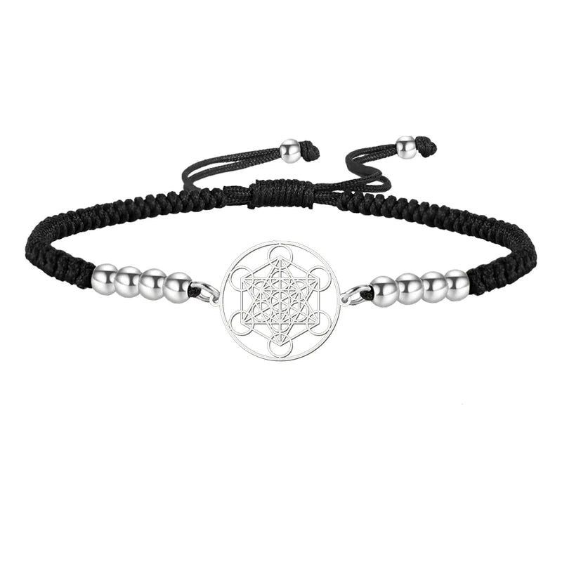 Pulsera de Color Cubo de Metatrón negro
