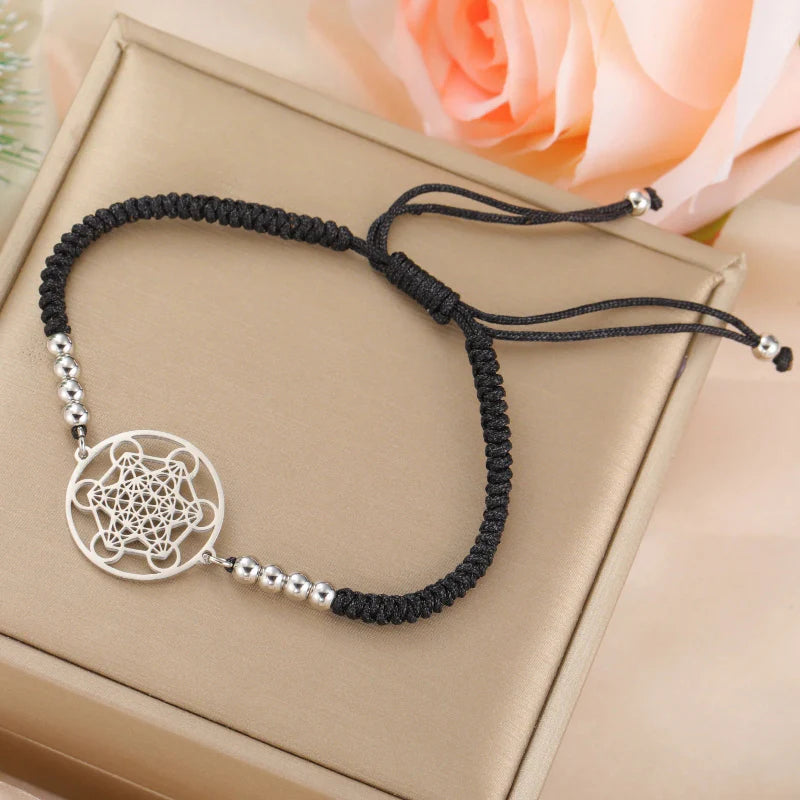 Pulsera de Color Cubo de Metatrón negro