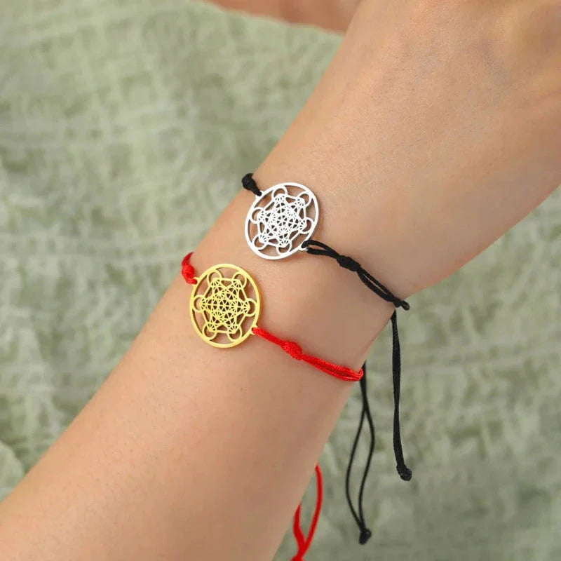 Pulsera de Color Cubo de Metatrón negro