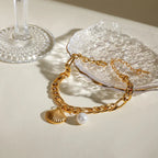 Scallop Shell and Shell Pearl Bracelet for Women