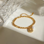 Scallop Shell and Shell Pearl Bracelet for Women