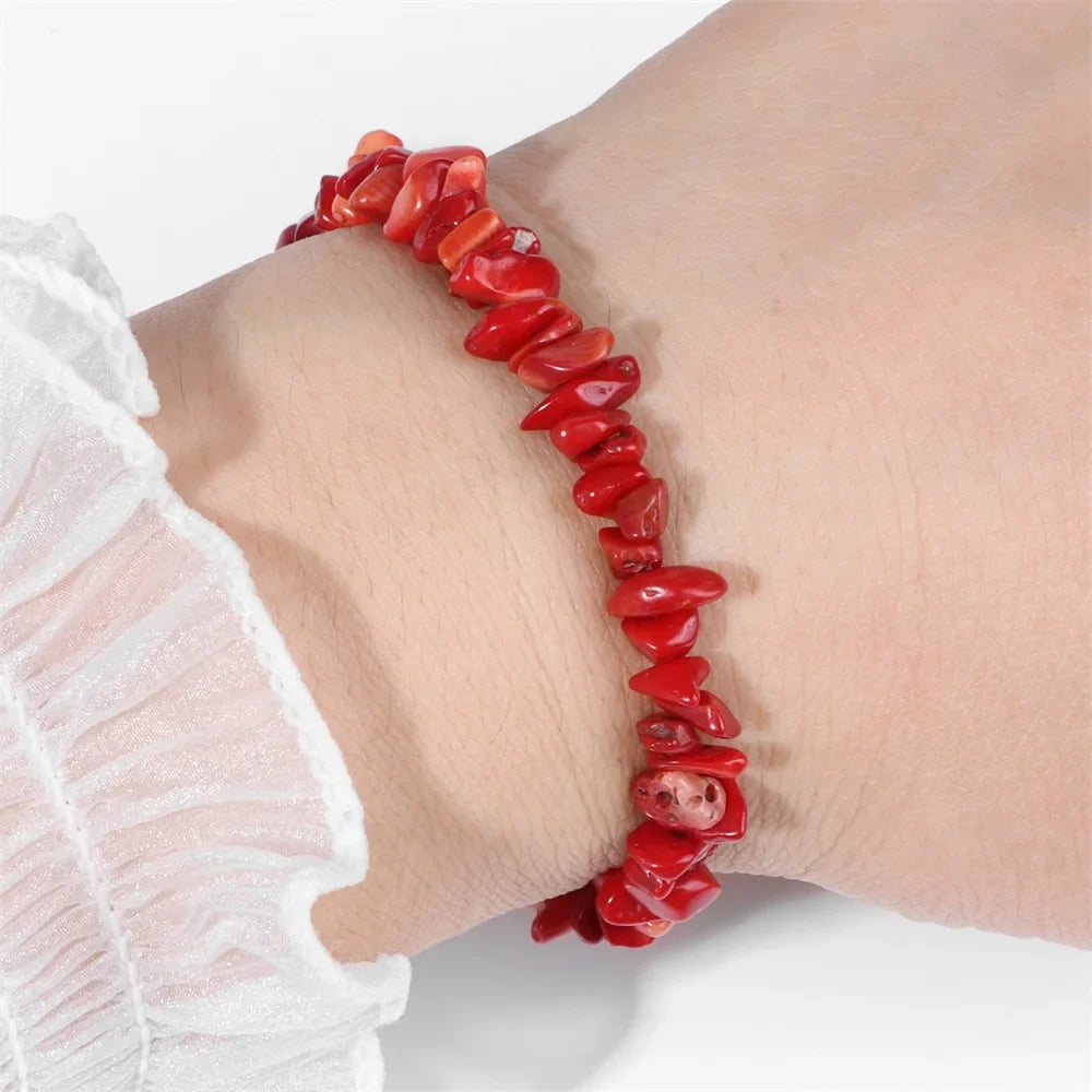 Pulsera con fragmentos de coral