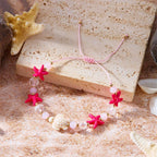Pulsera de cordón con concha y estrella de mar 