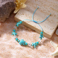 Pulsera de cordón con concha y estrella de mar 