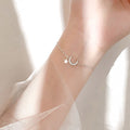 Pulsera Luna Creciente Mujer Cadena color Plata