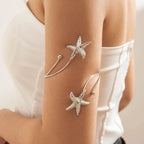 Bracelet de bras boho pour femme - chaîne de biceps étoile de mer argent