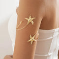 Boho arm bracelet for women - starfish biceps chain