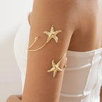 Boho arm bracelet for women - starfish biceps chain