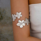 Pulsera de brazo para mujer - cadena de bíceps con pétalos de flor 