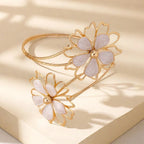 Bracelet de bras pour femme fleur - Chaîne de biceps blanc