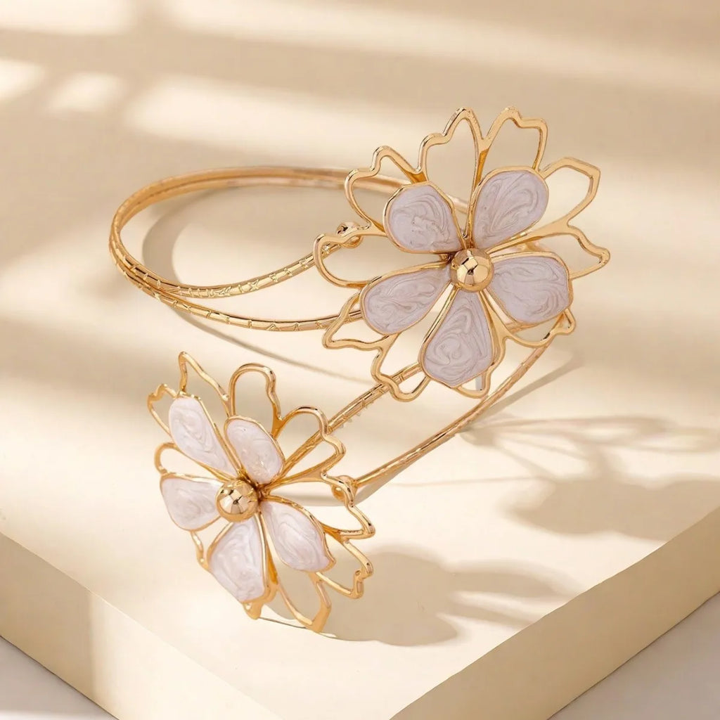 Women's floral upper arm bracelet - bicep chain