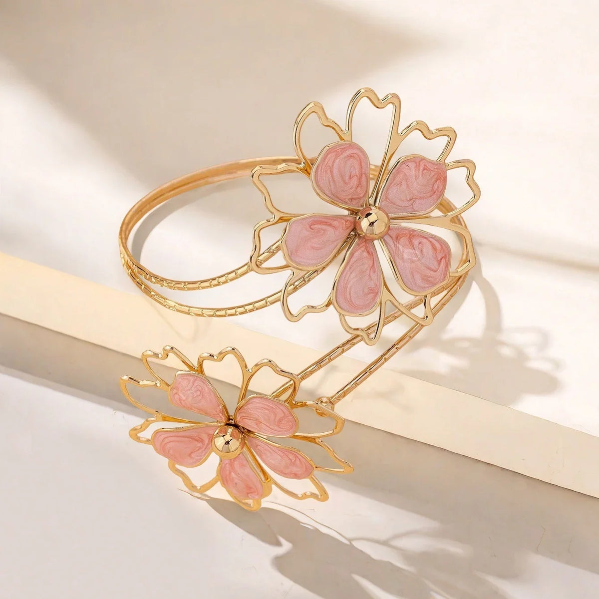 Women's floral upper arm bracelet - bicep chain