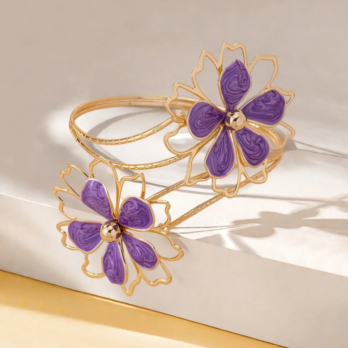 Women's floral upper arm bracelet - bicep chain