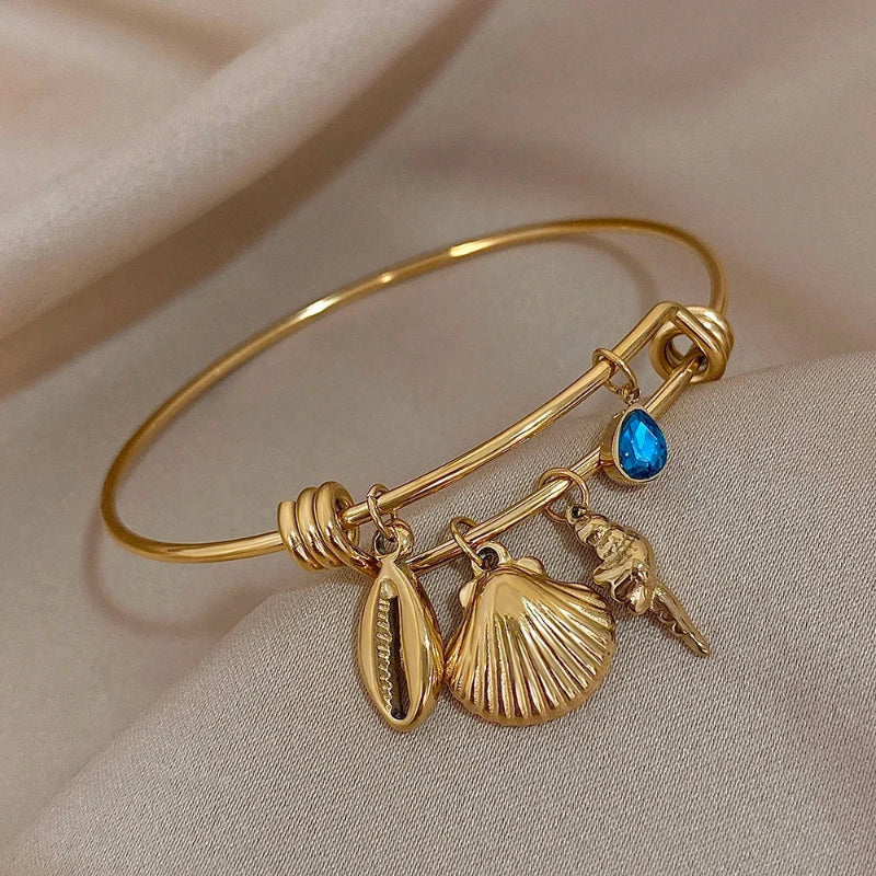 Gold Shell Charm Bracelet