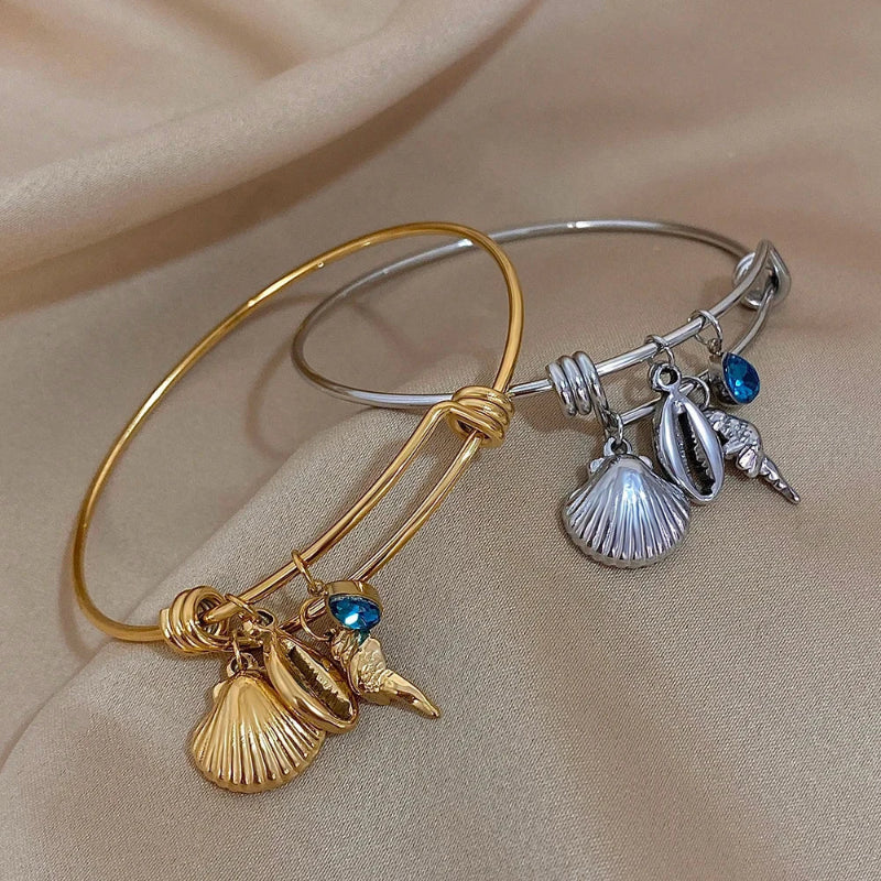 Silver Shell Charm Bracelet