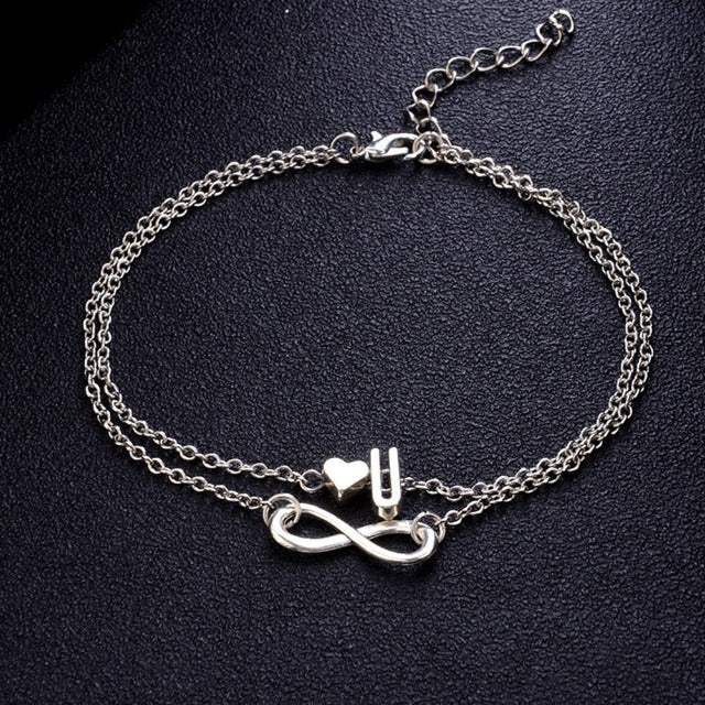 Personalized Women's Silver Ankle Bracelet