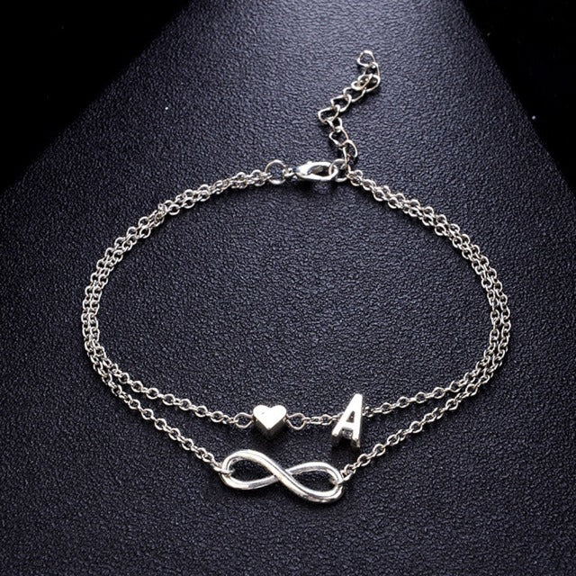 Personalized Women's Silver Ankle Bracelet