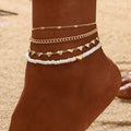 Ankle Bracelet with Heart Beads