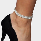 Bracelet de cheville en strass pour femme